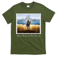 Ukraine Stamp Russian Warship Go F Yourself Island Of Heroes Ukrainian T-Shirt