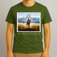 Ukraine Stamp Russian Warship Go F Yourself Island Of Heroes Ukrainian T-Shirt