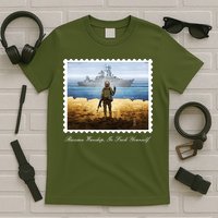 Ukraine Stamp Russian Warship Go F Yourself Island Of Heroes Ukrainian T-Shirt