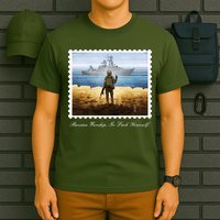 Ukraine Stamp Russian Warship Go F Yourself Island Of Heroes Ukrainian T-Shirt