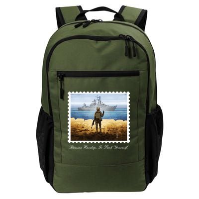 Ukraine Stamp Russian Warship Go F Yourself Island Of Heroes Ukrainian Backpack