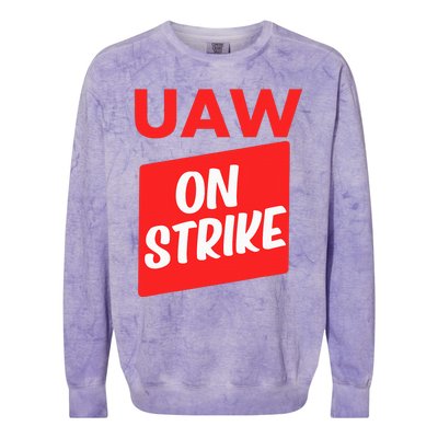 UAW Strike Red United Auto Workers Picket Sign Colorblast Crewneck Sweatshirt