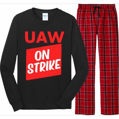 UAW Strike Red United Auto Workers Picket Sign Long Sleeve Pajama Set