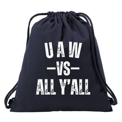 Uaw Strike Red United Auto Workers Picket Sign Design Drawstring Bag