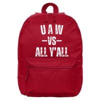 Uaw Strike Red United Auto Workers Picket Sign Design 16 in Basic Backpack