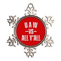 Uaw Strike Red United Auto Workers Picket Sign Design Metallic Star Ornament