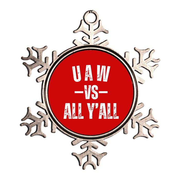 Uaw Strike Red United Auto Workers Picket Sign Design Metallic Star Ornament