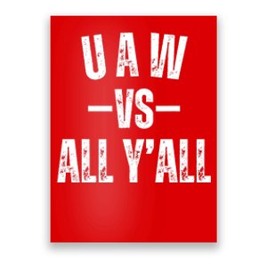 Uaw Strike Red United Auto Workers Picket Sign Design Poster