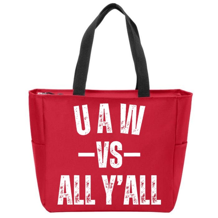 Uaw Strike Red United Auto Workers Picket Sign Design Zip Tote Bag