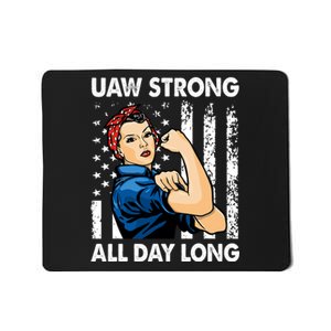 UAW Strike Red United Auto Workers Picket Sign America Flag Mousepad