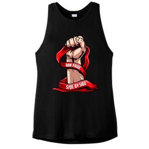 Uaw Strike Red United Ladies PosiCharge Tri-Blend Wicking Tank