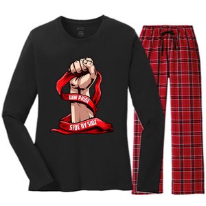 Uaw Strike Red United Women's Long Sleeve Flannel Pajama Set 