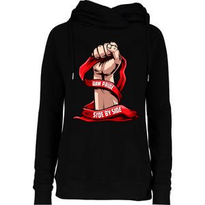 Uaw Strike Red United Womens Funnel Neck Pullover Hood