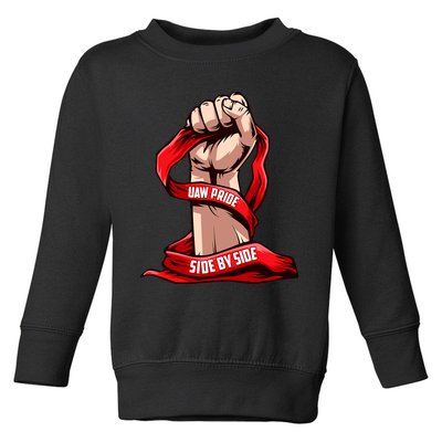 Uaw Strike Red United Toddler Sweatshirt