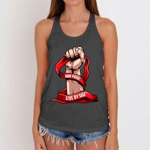 Uaw Strike Red United Women's Knotted Racerback Tank