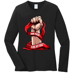 Uaw Strike Red United Ladies Long Sleeve Shirt