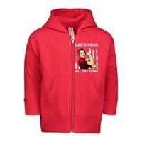 UAW Strike Red United Auto Workers Picket Sign America Flag Toddler Zip Fleece Hoodie