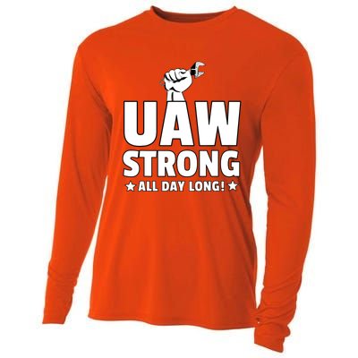 UAW Strike Red United Auto Workers Union UAW Strong Design Cooling Performance Long Sleeve Crew