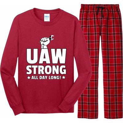 UAW Strike Red United Auto Workers Union UAW Strong Design Long Sleeve Pajama Set