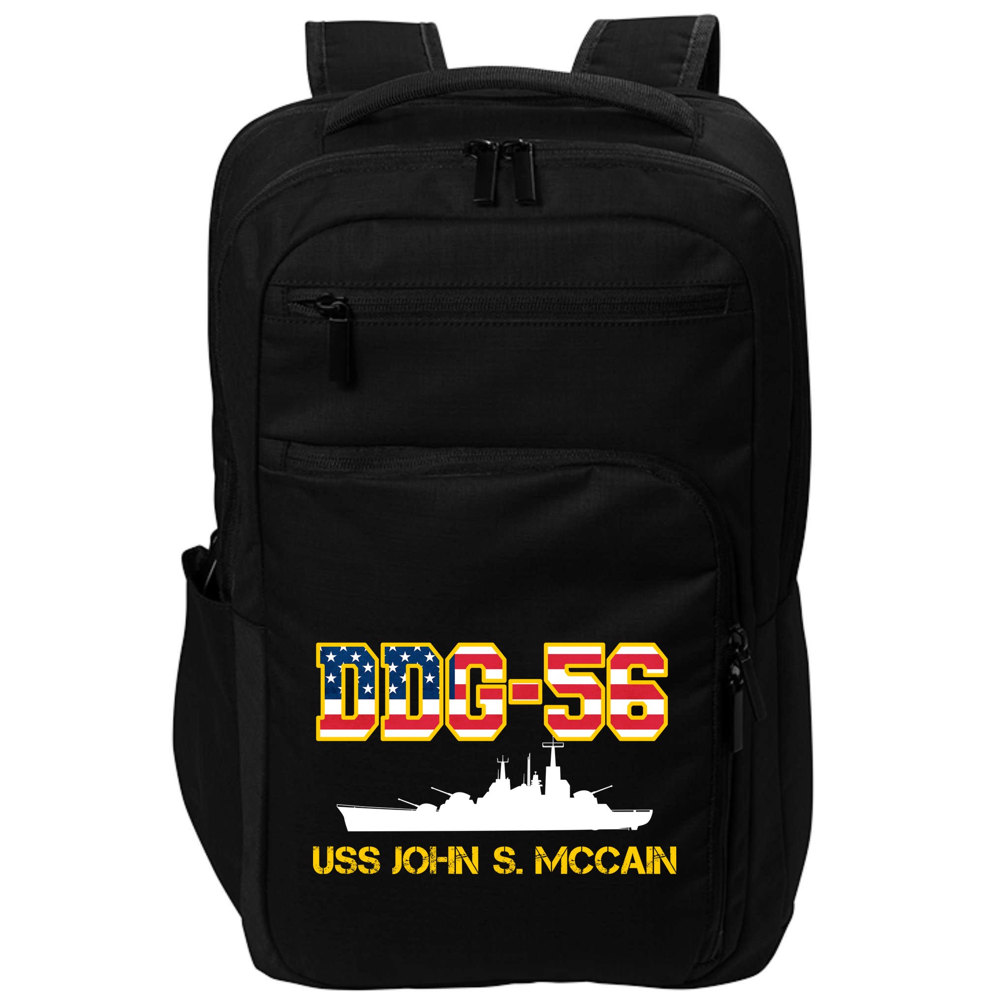 USS John McCain DDG-56 USA Flag Impact Tech Backpack