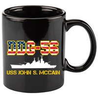 USS John McCain DDG-56 USA Flag 11oz C Handle Ceramic Mug