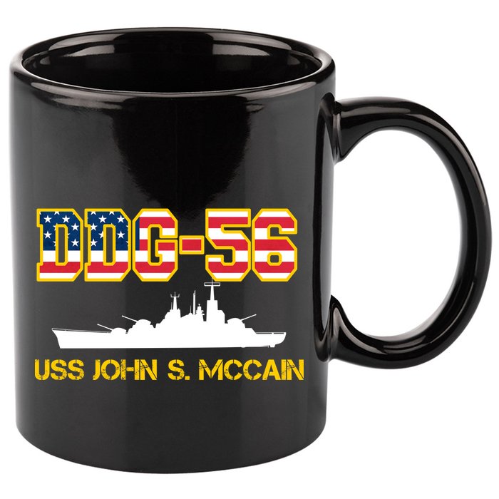 USS John McCain DDG-56 USA Flag 11oz C Handle Ceramic Mug
