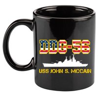 USS John McCain DDG-56 USA Flag 11oz C Handle Ceramic Mug