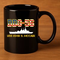 USS John McCain DDG-56 USA Flag 11oz C Handle Ceramic Mug