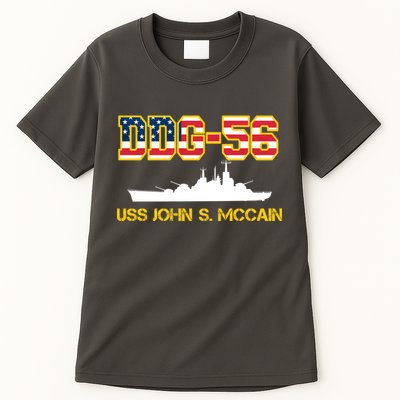 USS John McCain DDG-56 USA Flag Tall T-Shirt
