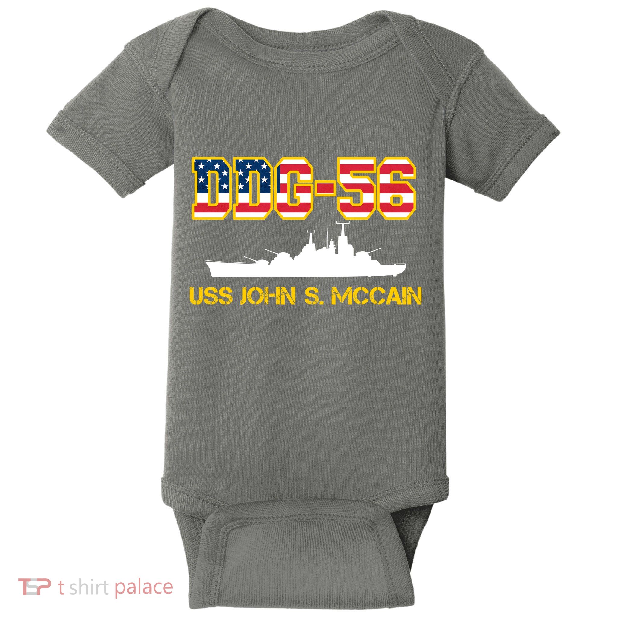 USS John McCain DDG-56 USA Flag Baby Bodysuit