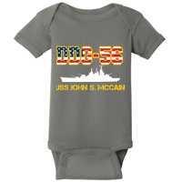 USS John McCain DDG-56 USA Flag Baby Bodysuit