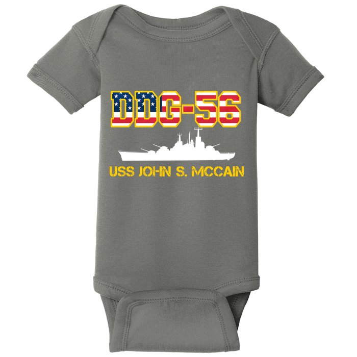 USS John McCain DDG-56 USA Flag Baby Bodysuit