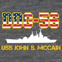 USS John McCain DDG-56 USA Flag Baby Bodysuit