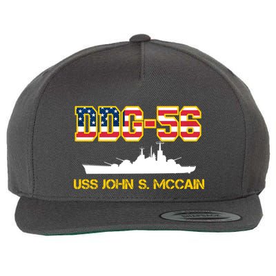 USS John McCain DDG-56 USA Flag Wool Snapback Cap