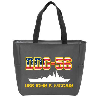 USS John McCain DDG-56 USA Flag Zip Tote Bag