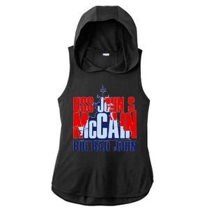 USS John S. McCain Big Bad John Ladies PosiCharge Tri-Blend Wicking Draft Hoodie Tank