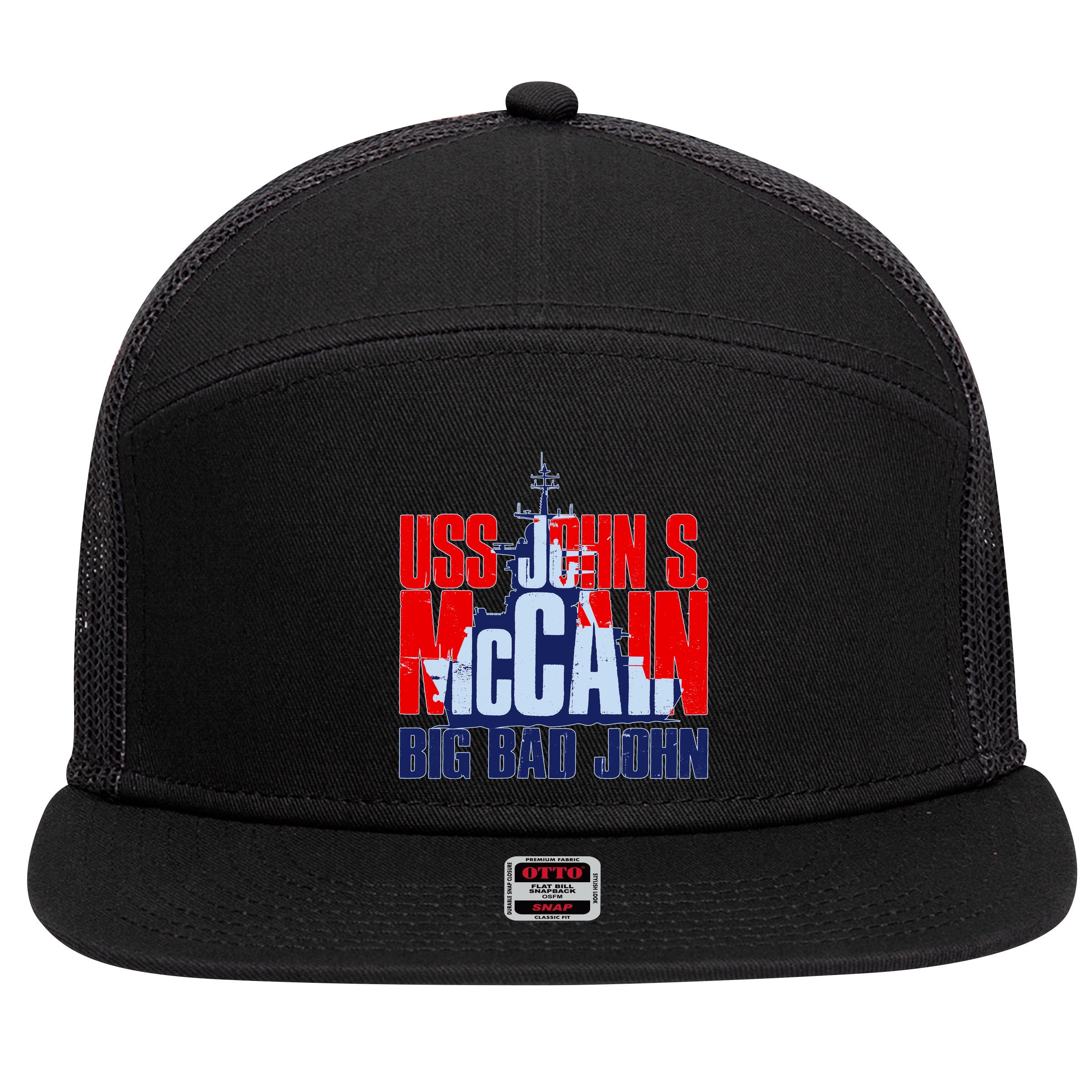 USS John S. McCain Big Bad John 7 Panel Mesh Trucker Snapback Hat