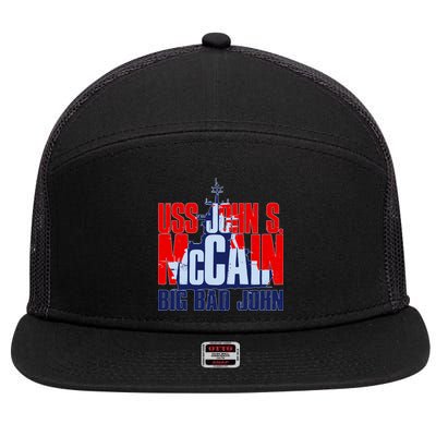 USS John S. McCain Big Bad John 7 Panel Mesh Trucker Snapback Hat