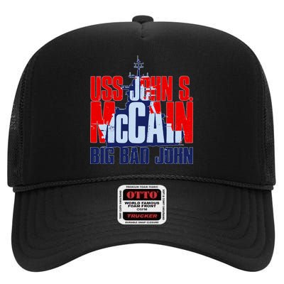 USS John S. McCain Big Bad John High Crown Mesh Back Trucker Hat