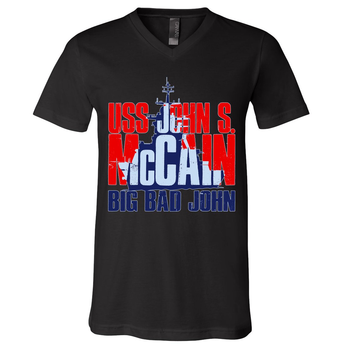 USS John S. McCain Big Bad John V-Neck T-Shirt