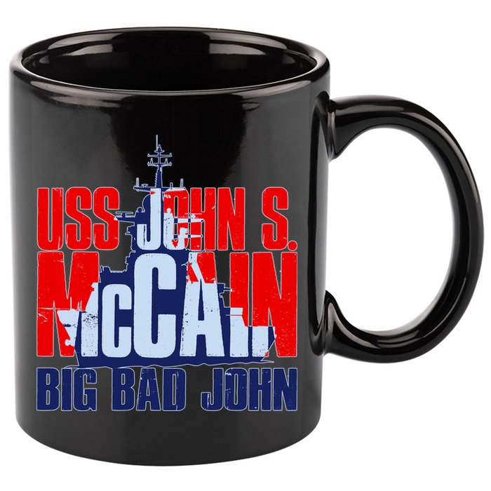 USS John S. McCain Big Bad John 11oz C Handle Ceramic Mug