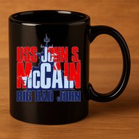 USS John S. McCain Big Bad John 11oz C Handle Ceramic Mug