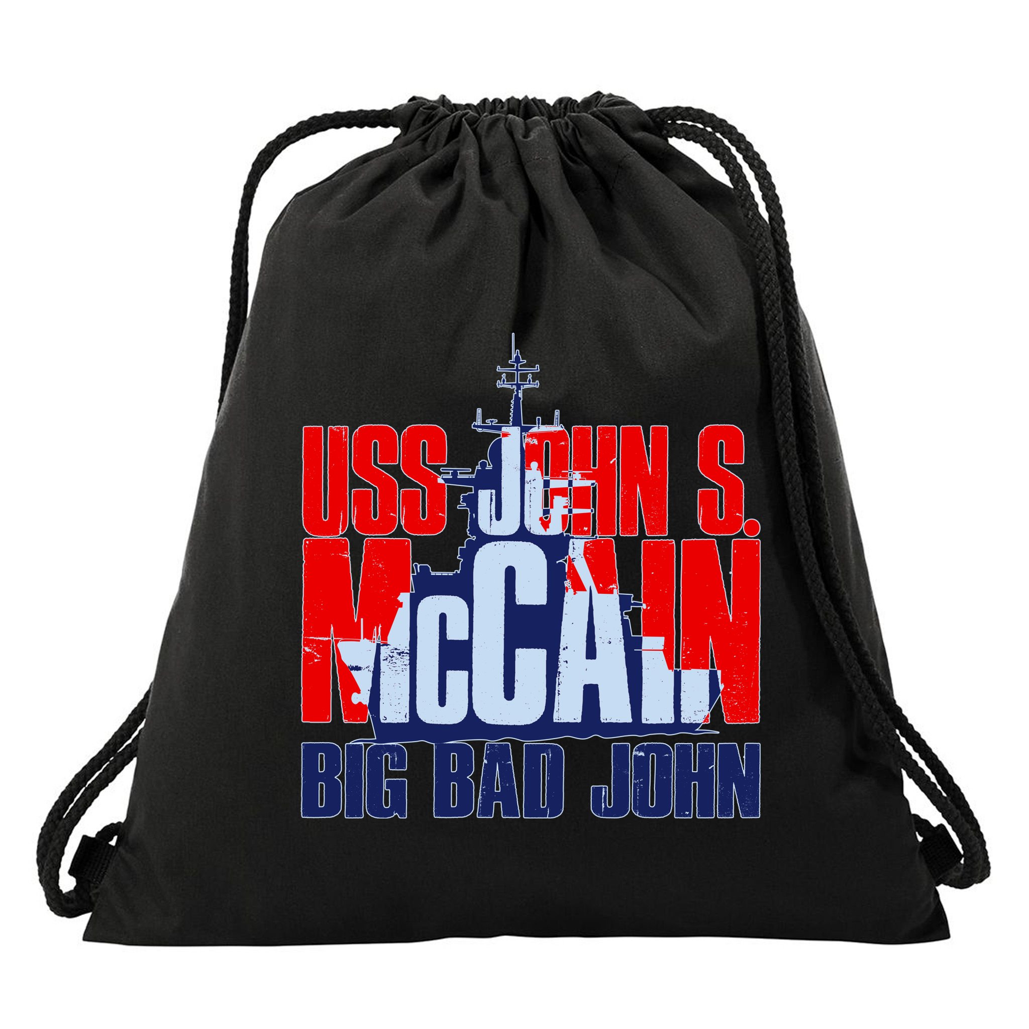 USS John S. McCain Big Bad John Drawstring Bag