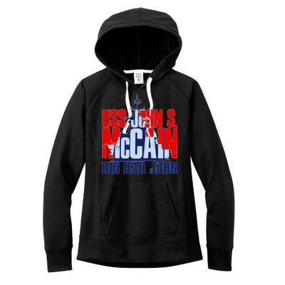 USS John S. McCain Big Bad John Women's Fleece Hoodie