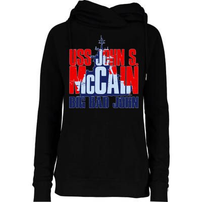 USS John S. McCain Big Bad John Womens Funnel Neck Pullover Hood