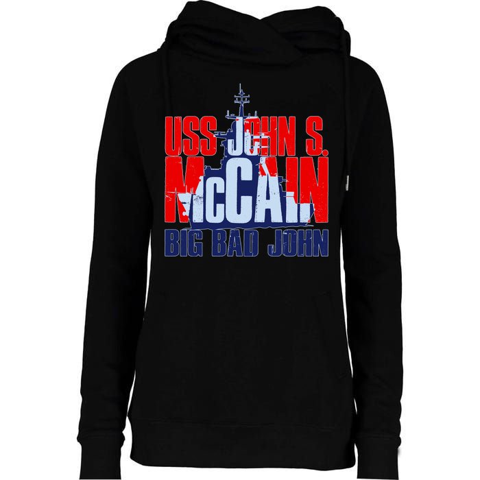 USS John S. McCain Big Bad John Womens Funnel Neck Pullover Hood