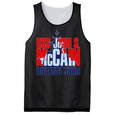 USS John S. McCain Big Bad John Mesh Reversible Basketball Jersey Tank