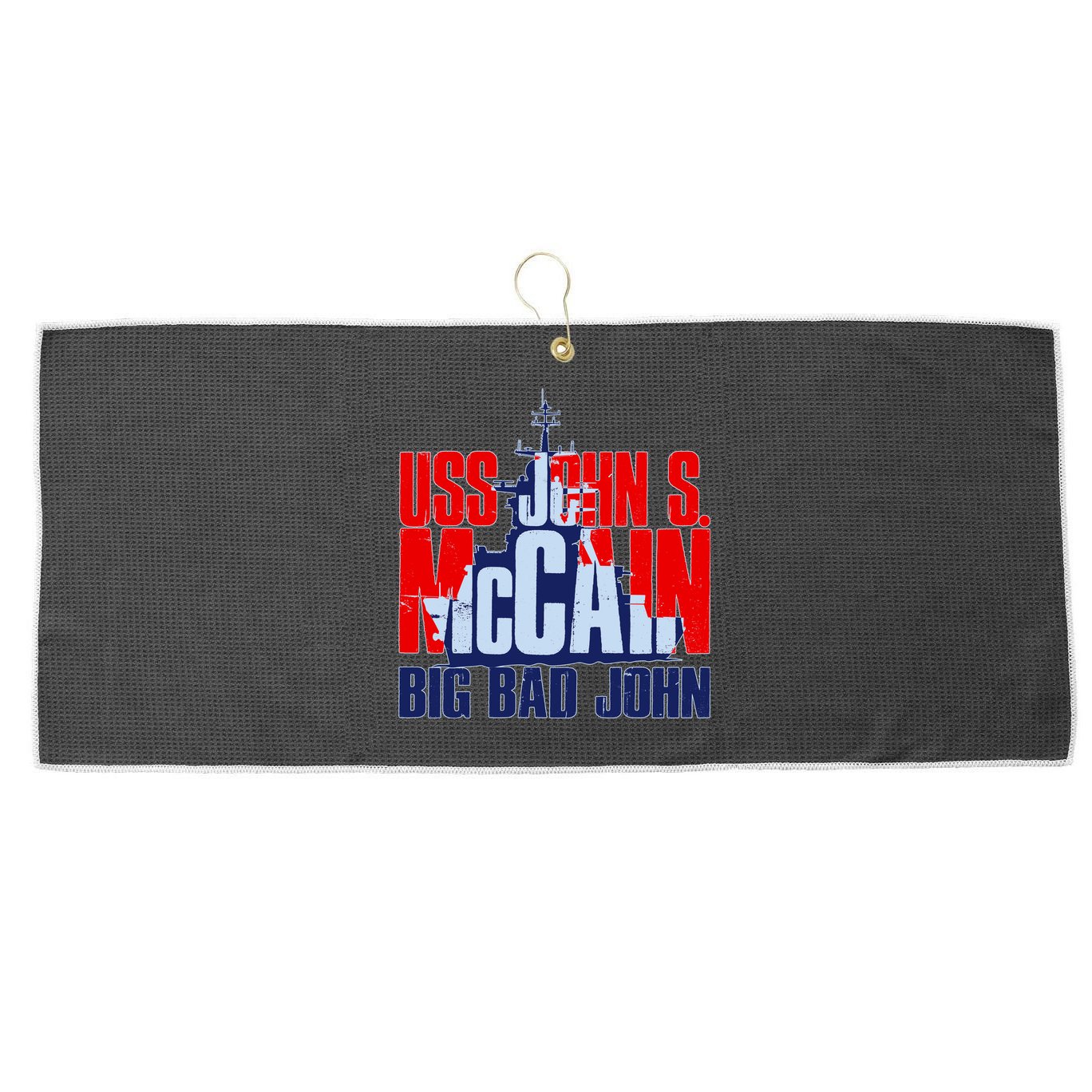 USS John S. McCain Big Bad John Large Microfiber Waffle Golf Towel