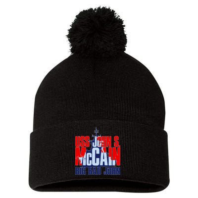 USS John S. McCain Big Bad John Pom Pom 12in Knit Beanie