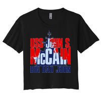 USS John S. McCain Big Bad John Women's Crop Top Tee